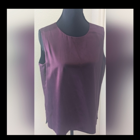 Talbots Tops - Talbots Plum Washed Silk Sleeveless Shell Top Size 10 NWT Lined Classic